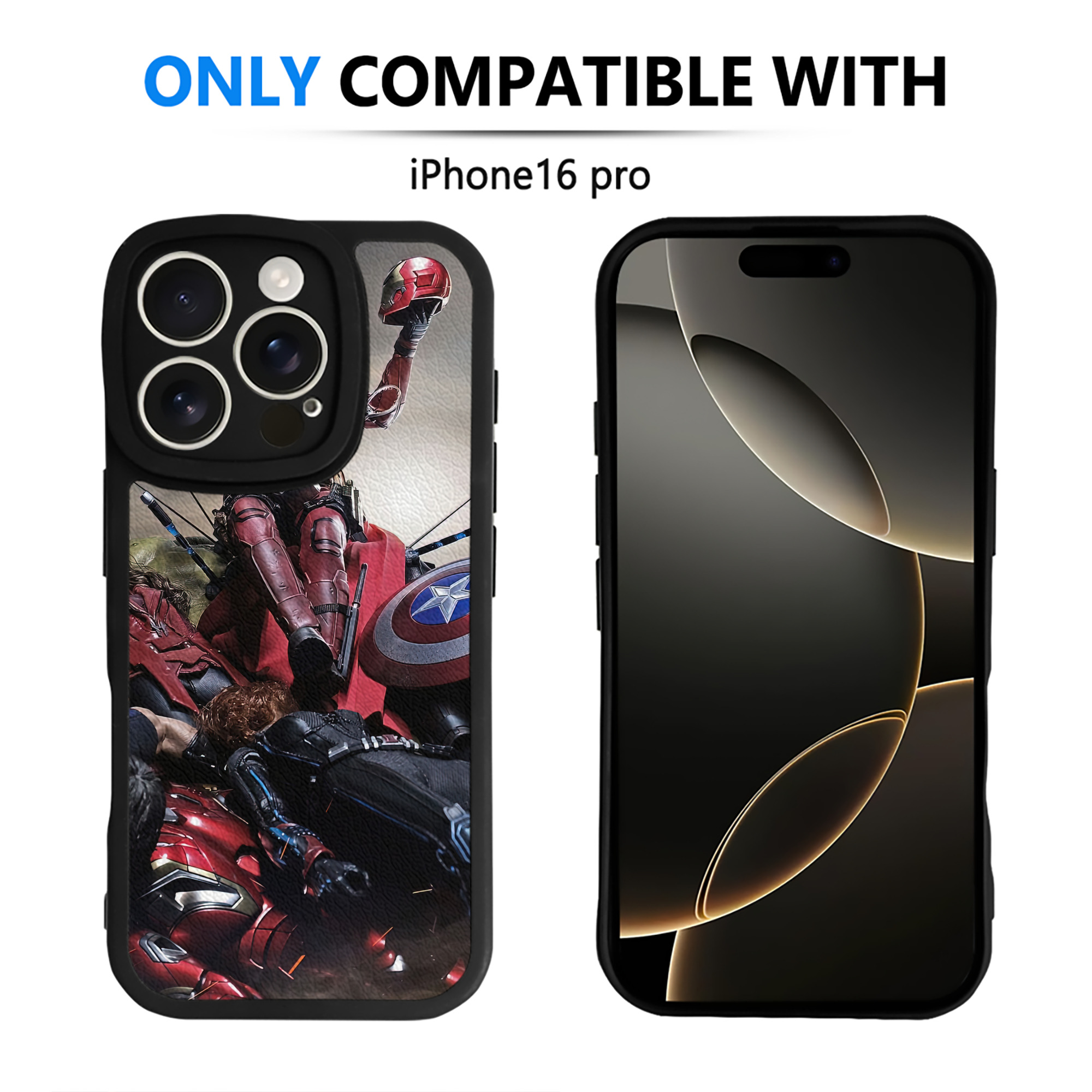 （画像用） Deadpool デッドプール 【iPhone 16シリーズ対応】シリコンスマホケース（レザー調） 材質：シリコン